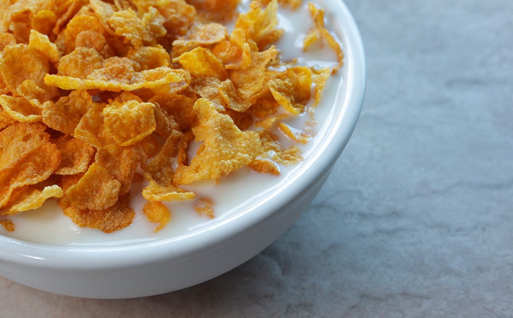 A bowl of Corn Flakes